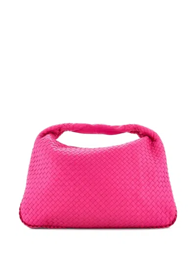 Pre-owned Bottega Veneta Veneta Intrecciato Nappa Large Hobo Bag In Pink
