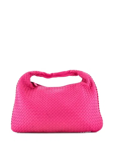 Pre-owned Bottega Veneta Veneta Intrecciato Nappa Large Hobo Bag In Pink