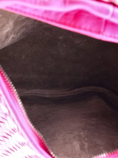 Pre-owned Bottega Veneta Veneta Intrecciato Nappa Large Hobo Bag In Pink