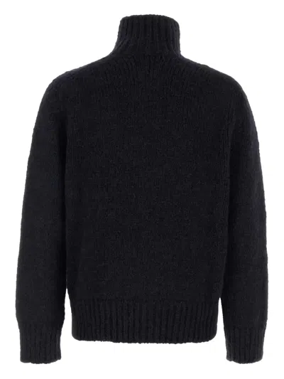 Jil Sander Midnight Blue Mohair Blend Cardigan In Blue