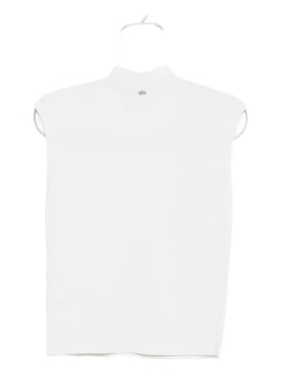 Genny Ribbed-knit Top In White