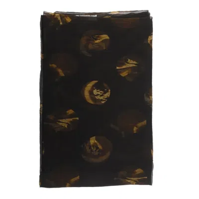 Uma Wang Abstract Patterned Lightweight Sheer Rectangular Scarf In Brown