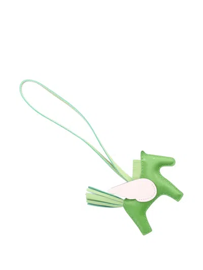 Pre-owned Hermes 2024 Pegasus Rodeo Bag Charm In Green