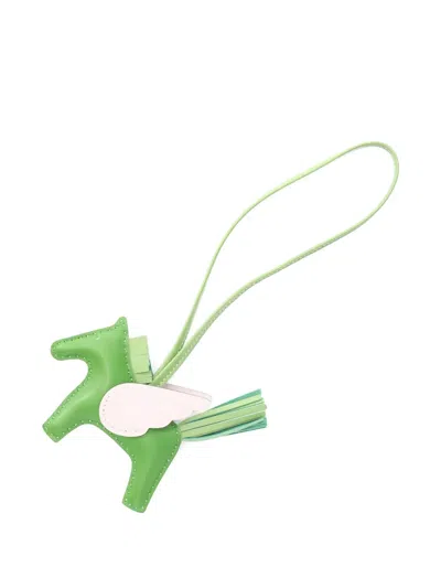 Pre-owned Hermes 2024 Pegasus Rodeo Bag Charm In Green