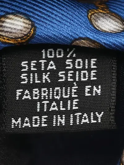 Pre-owned Chanel 1986-1988 All-over Pattern Silk Tie In Blue