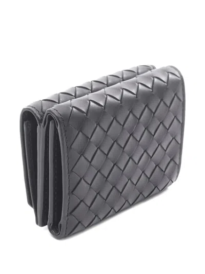 Pre-owned Bottega Veneta 2010s Intrecciato Tri-fold Wallet In Black