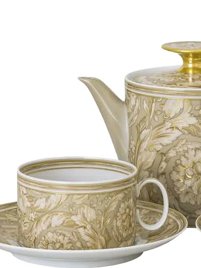 Versace Home Barocco Floral Tea Set (set Of Five) In Brown