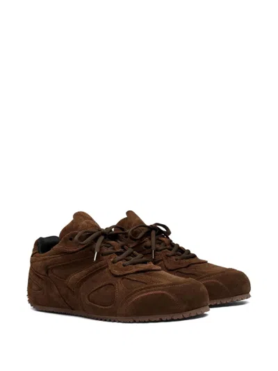 Axel Arigato Slow Runner Layered Suede Sneakers In Brown