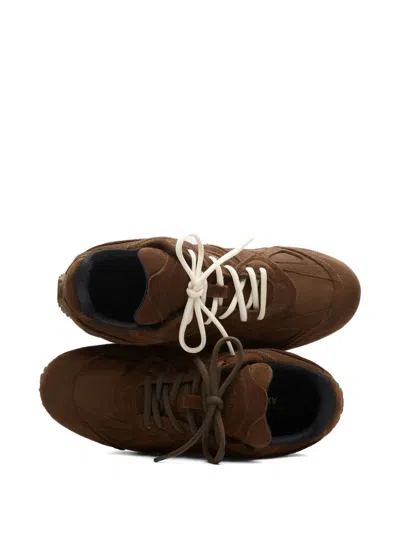 Axel Arigato Slow Runner Layered Suede Sneakers In Brown