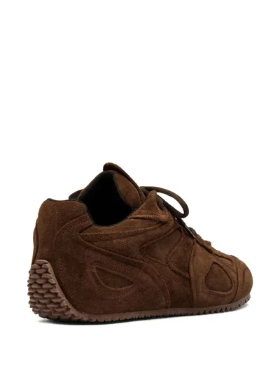 Axel Arigato Slow Runner Layered Suede Sneakers In Brown