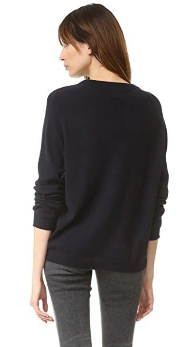 Shop Chinti & Parker Slouchy Star Cashmere Sweater In Navy/cream