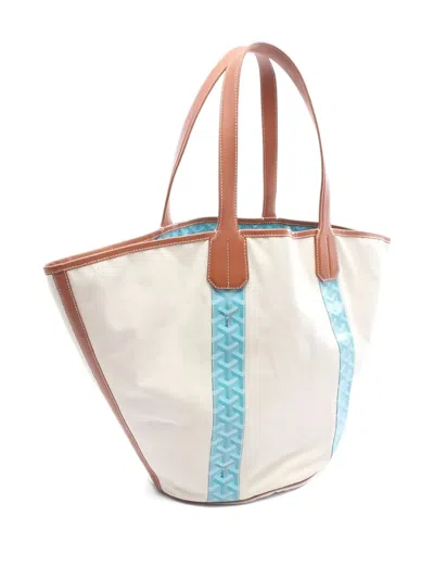 Pre-owned Goyard 2010s Bellara Mm Reversible Shoulder Bag In Neutral