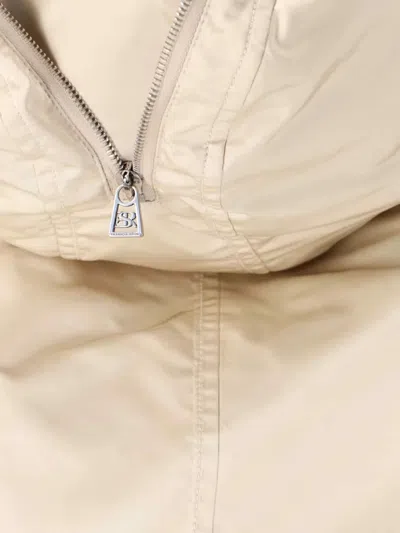 Ermanno Scervino Short Creamy Beige Shearling-lined Jacket With Epaulets In Neutral