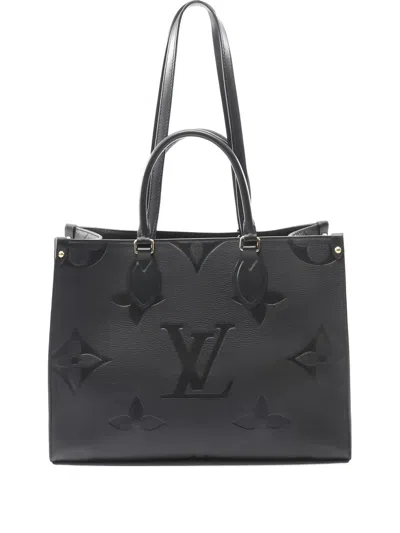 Pre-owned Louis Vuitton 2021's Monogram Embossed Tote Bag In Black