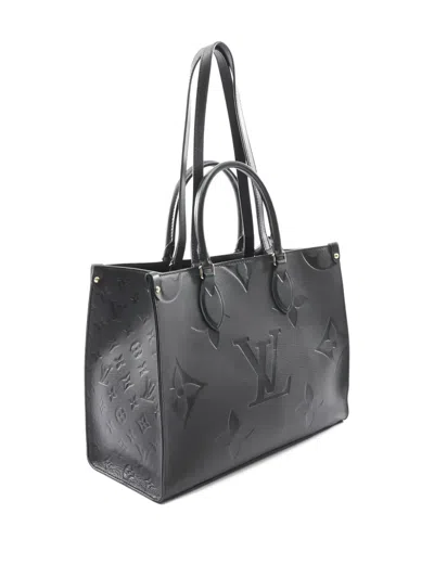 Pre-owned Louis Vuitton 2021's Monogram Embossed Tote Bag In Black