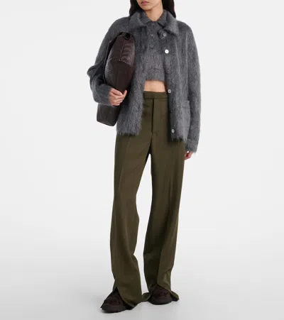 Gucci Yaga Gg Suede Ankle Boots In Blue