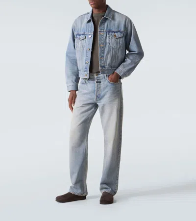 Fear Of God Light Blue Denim Jacket With Button-up Front And Vintage Finish In Blue