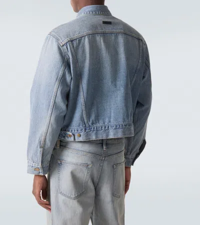 Fear Of God Light Blue Denim Jacket With Button-up Front And Vintage Finish In Blue
