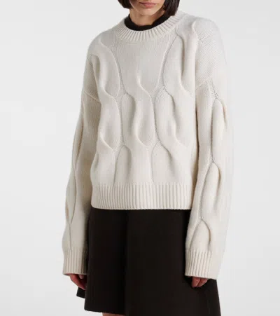 Lisa Yang Sammie Cable-knit Cashmere Sweater In White