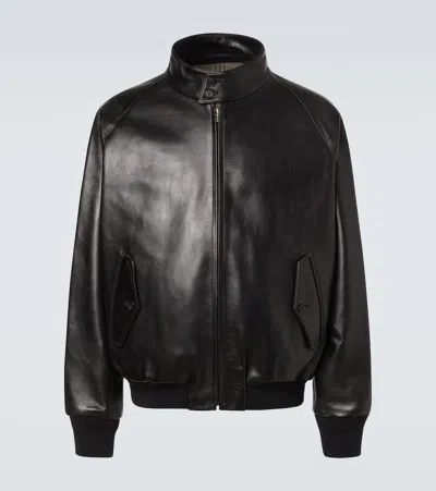 A.presse A. Presse Leather Bomber Jacket In Black