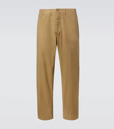 A.presse A. Presse Vintage Cotton Chinos In Brown