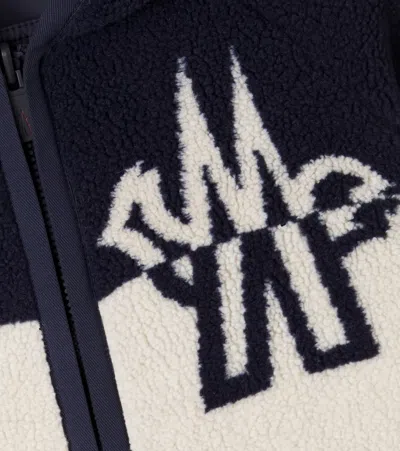 Moncler Reversible Fleece Jacket In Blue