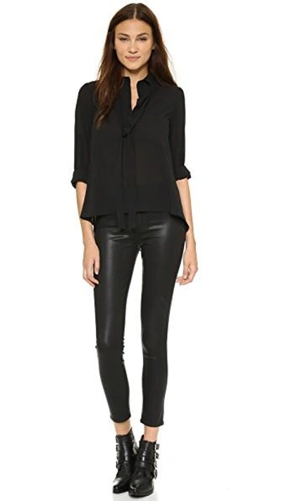 Shop Paige Margot Ankle Skinny Jeans In Black Silk