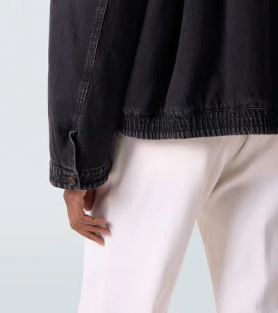 Miu Miu Corduroy-trimmed Denim Blouson Jacket In Black