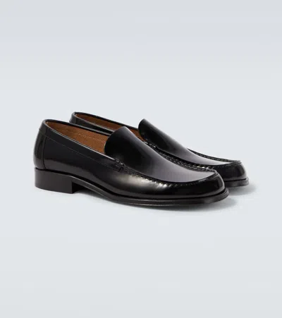 Lemaire Leather Loafers In Black