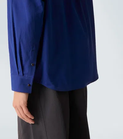 Lemaire Cotton Twill Western Shirt In Blue