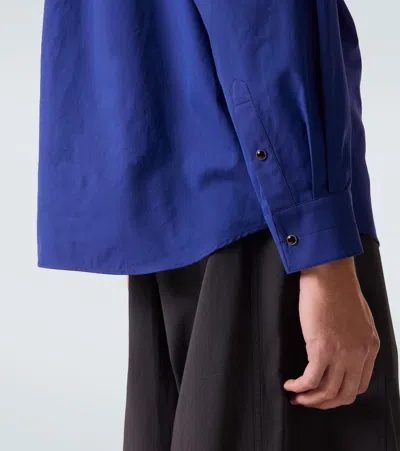 Lemaire Cotton Twill Western Shirt In Blue