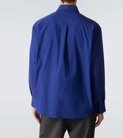 Lemaire Cotton Twill Western Shirt In Blue