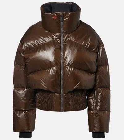Perfect Moment Auretta Ski Bomber Jacket Chocolate In Brown