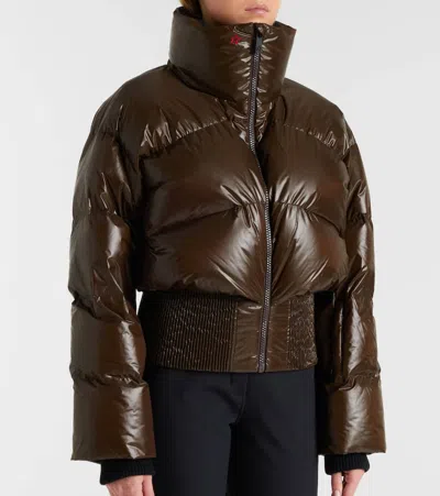 Perfect Moment Auretta Ski Bomber Jacket Chocolate In Brown