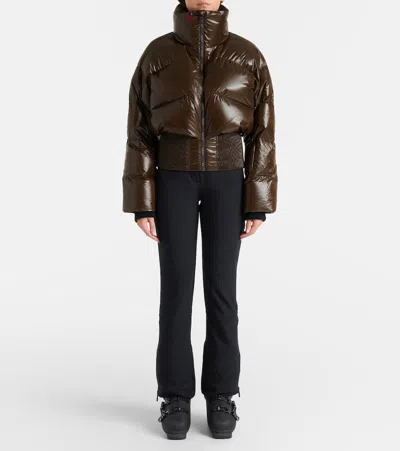 Perfect Moment Auretta Ski Bomber Jacket Chocolate In Brown