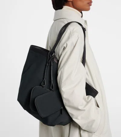 The Row Park Three Stitch Canvas Tote Bag In Black