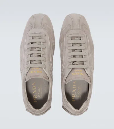 Prada Montecarlo Re-edition 2005 Suede Sneakers In Neutral