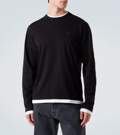 Prada Cotton Jersey Sweatshirt In Black