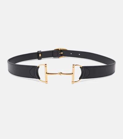 Gucci Wide Belt With Oversized Horsebit In Blue