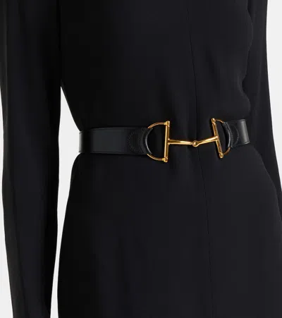 Gucci Wide Belt With Oversized Horsebit In Blue