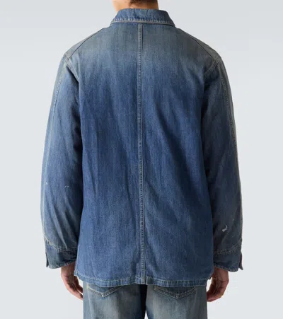 牛仔羽绒衬衫外套