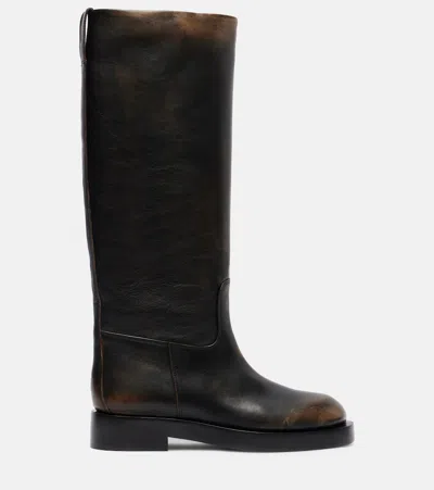 Paris Texas Nappa Leather Flat Ankle Boots With Pull Tab And 20mm Heel In Black