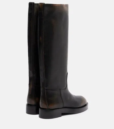 Paris Texas Nappa Leather Flat Ankle Boots With Pull Tab And 20mm Heel In Black