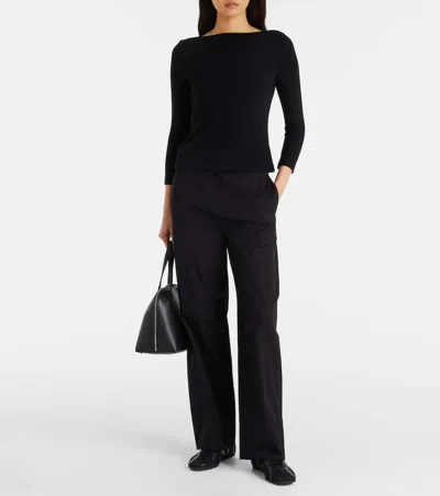 Leset Lauren Jersey Top In Black