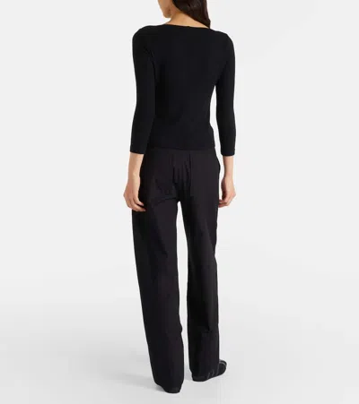 Leset Lauren Jersey Top In Black