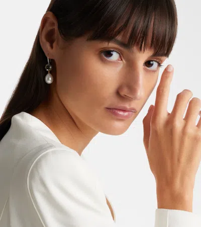 Mateo 14kt Gold Drop Earrings With Amethysts, Pearls, And Diamonds In Metallic