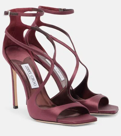 Jimmy Choo Azia 95 Satin Sandals In Purple