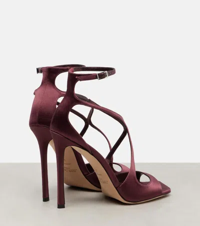 Jimmy Choo Azia 95 Satin Sandals In Purple