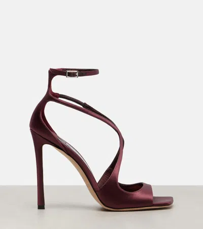 Jimmy Choo Azia 95 Satin Sandals In Purple