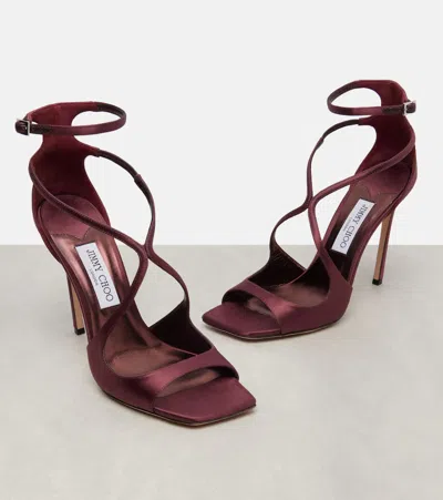 Jimmy Choo Azia 95 Satin Sandals In Purple